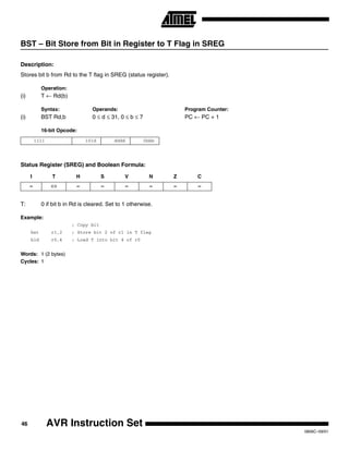 AVR or ATmega32 Addressing modes and Instruction set description .pdf