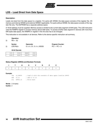 AVR or ATmega32 Addressing modes and Instruction set description .pdf