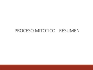 PROCESO MITOTICO - RESUMEN
 