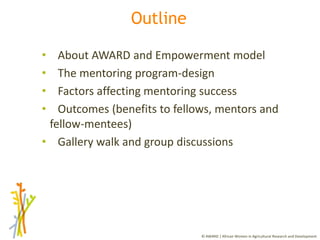 Session 4 Benefits and limitations of mentoring programs: AWARD