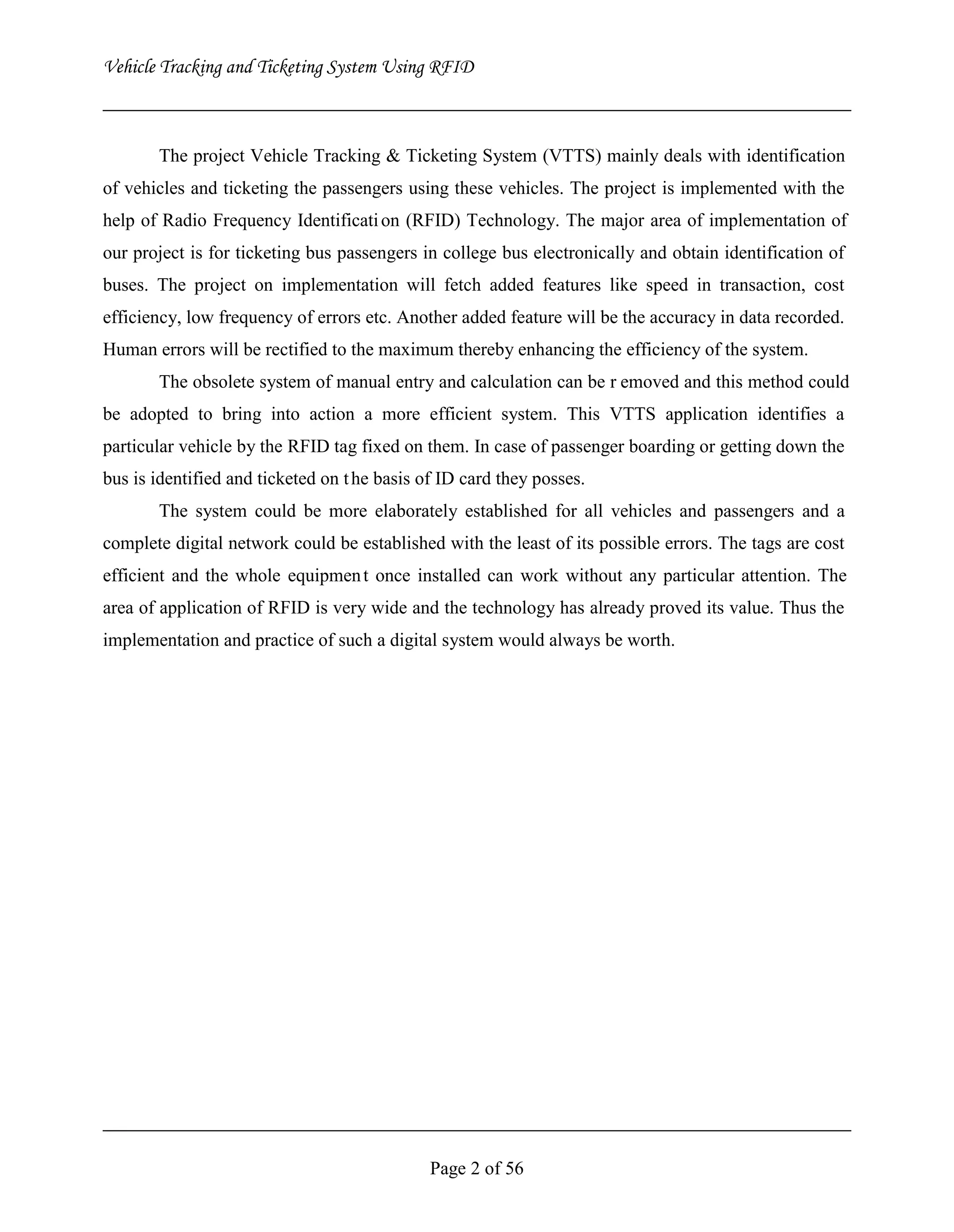 Vehicle Tracking and Ticketing System Using RFID Project (Complete Softcopy)