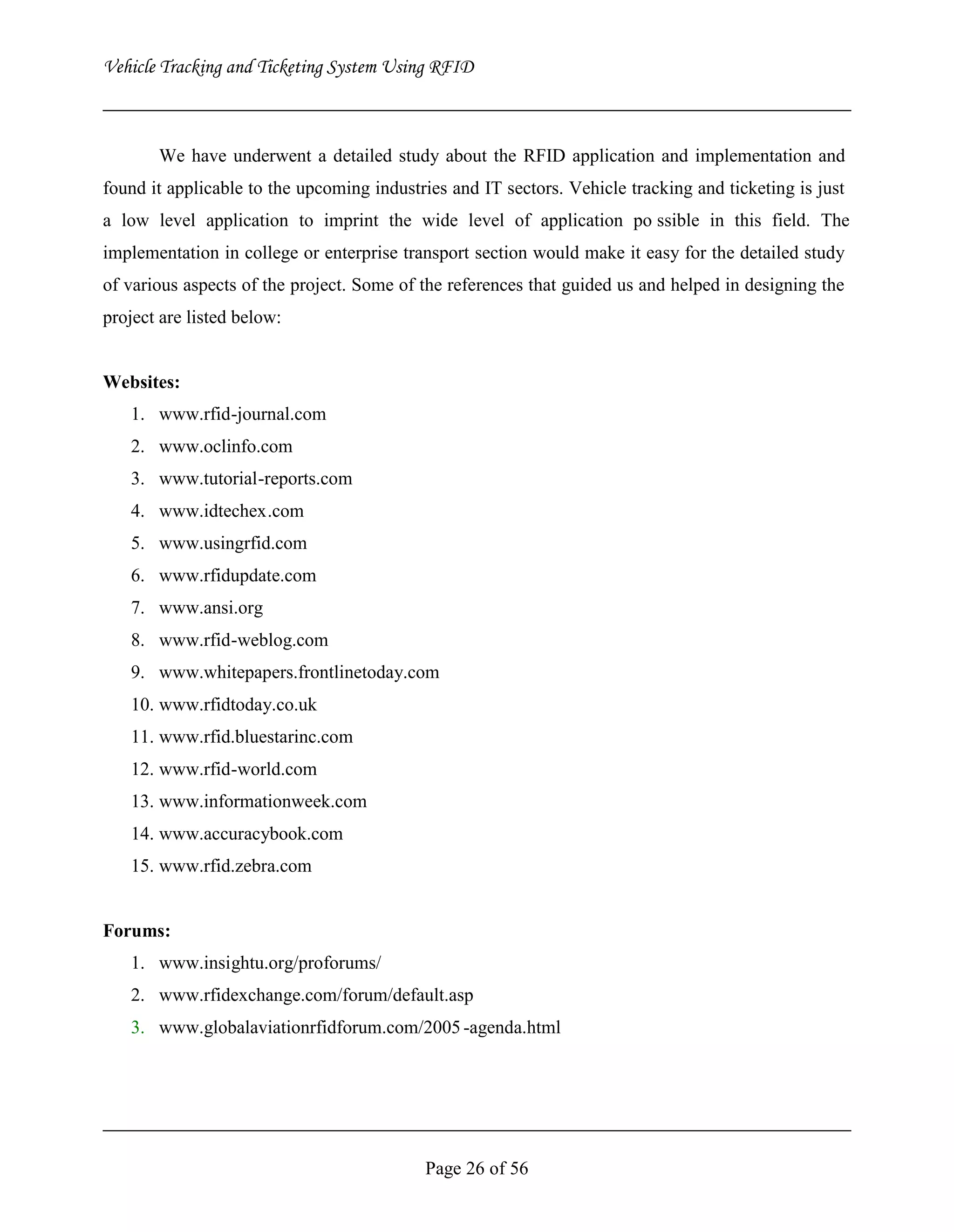 Vehicle Tracking and Ticketing System Using RFID Project (Complete Softcopy)