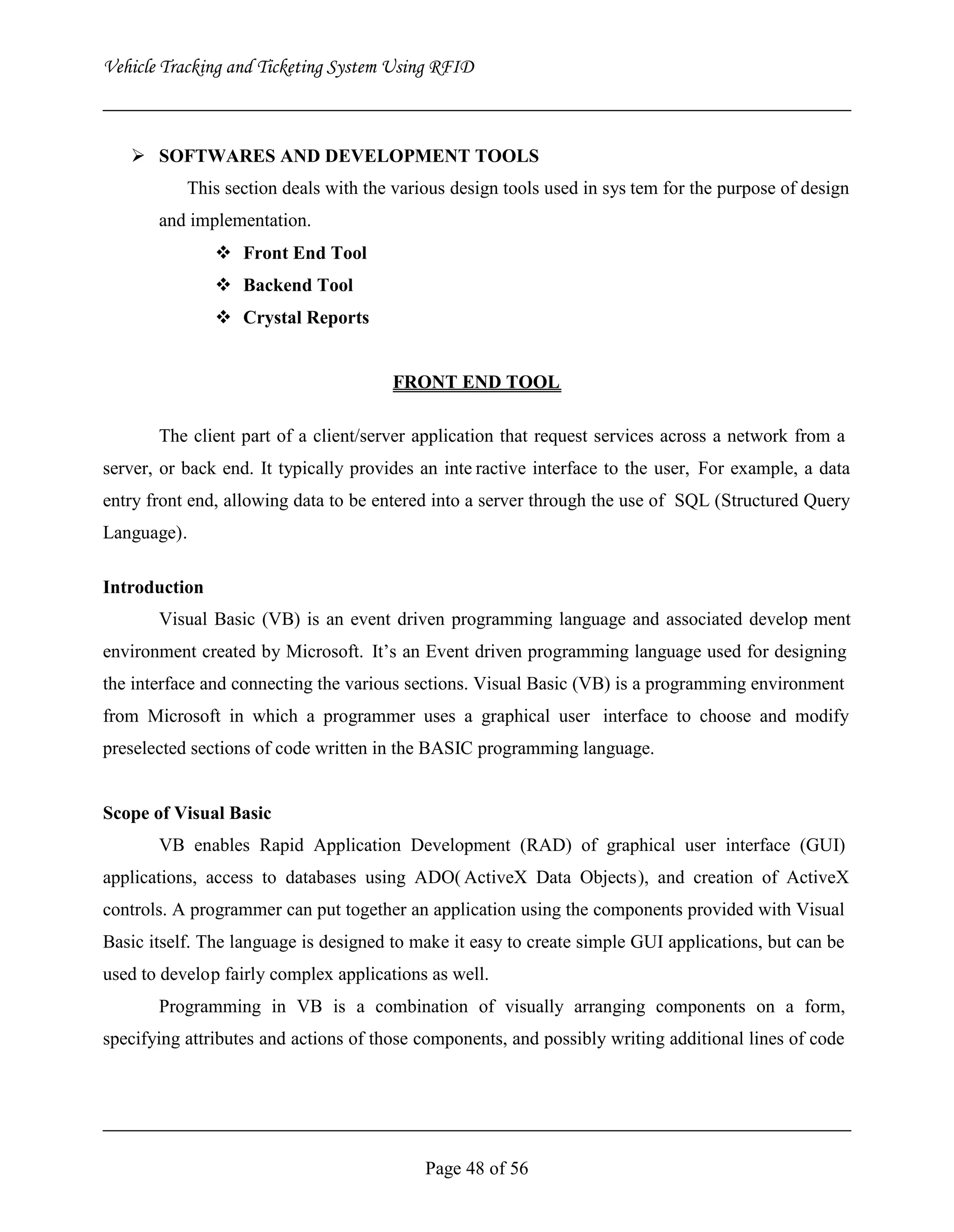 Vehicle Tracking and Ticketing System Using RFID Project (Complete Softcopy)