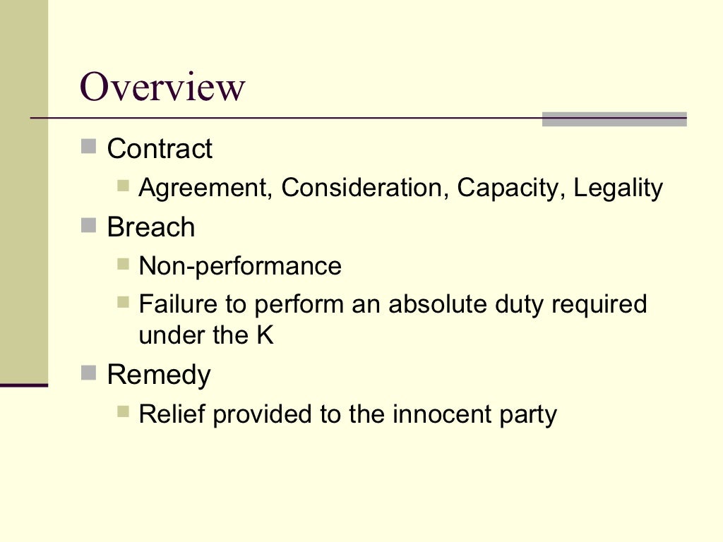 Breach Of Contract Remedies Breach Of Contract Remedies