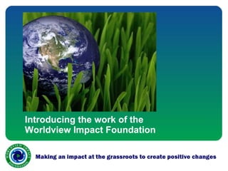 Introducing the work of the Worldview Impact Foundation 