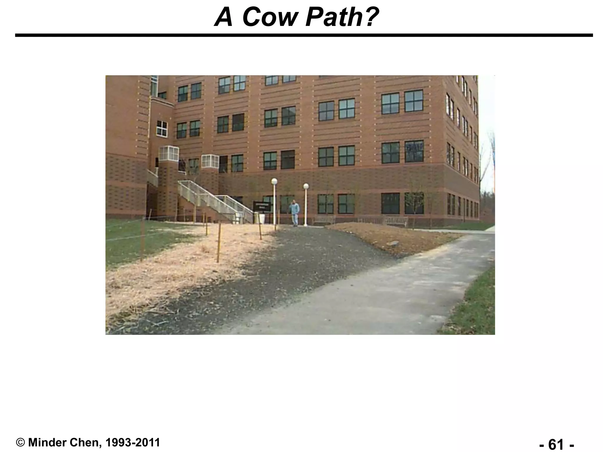 - 61 -© Minder Chen, 1993-2011
A Cow Path?
 