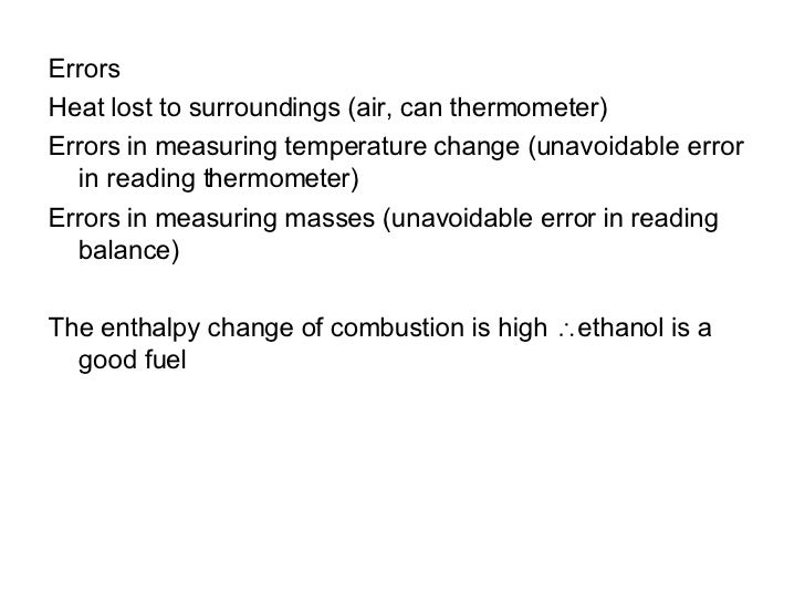 Experimental Errors In Calorimetry Lab at Stefanie Norton blog
