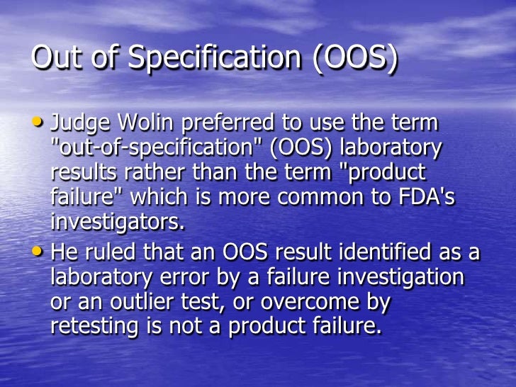 Oos investigation as per usfda image