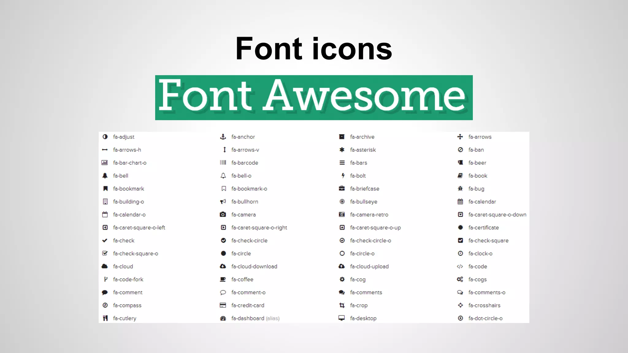 Font icons
 