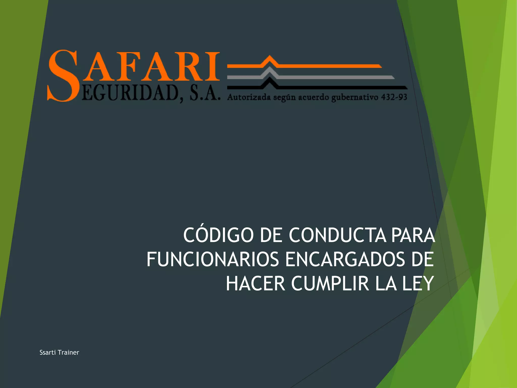 Código de conducta funcionarios ley ONU | PPT