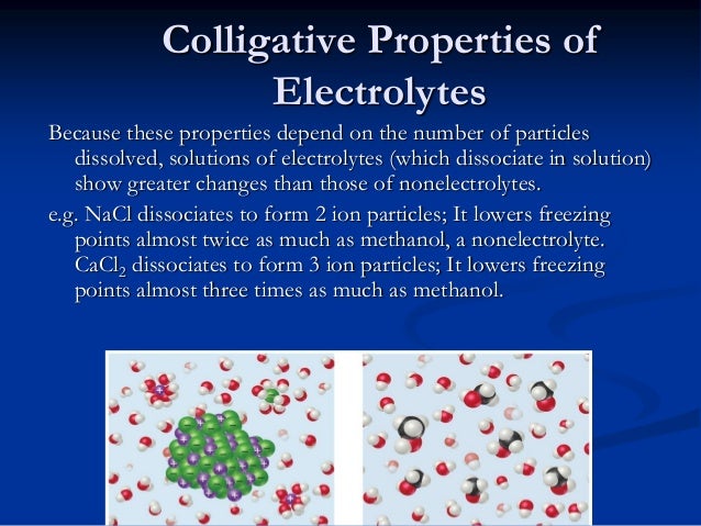 how do colligative properties differ in electrolytes and in non ...