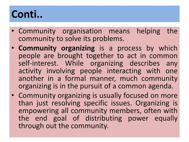 Types Of Community Organisation – JMBE