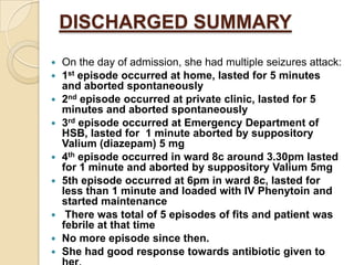 SOCIAL HX AND ENVIRONMENTAL HXHer father and mother are working together in nasilemak’s stall owned by family. Both of them are working during the day. Thus, the patient is taken care by her mother’s father (grandfather). The total income of her family is about RM1000 per month. They live in an apartment at Sg Way with complete basic amenities. Her father is not a smoker as well as her mother.
