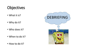 Objectives
• What it is?
• Why do it?
• Who does it?
• When to do it?
• How to do it?
 