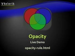 Float CSS Rulefloat: the element “floats” above the elementssimilar to position:absolute and the align HTML property of <img> tag element is taken into account when rendering the surrounding text and elementsleft: places the element on the leftright: places the element on the right59