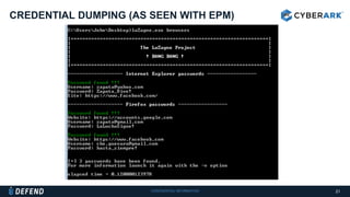 CONFIDENTIAL INFORMATION
CREDENTIAL DUMPING (AS SEEN WITH EPM)
21
 
