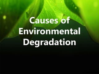 Causes of
Environmental
Degradation
 