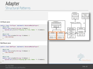 MedTech
Adapter
Dr. Lilia SFAXI
www.liliasfaxi.wix.com/liliasfaxi
Slide 28
Structural Patterns
 