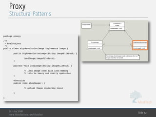 MedTech
Proxy
Dr. Lilia SFAXI
www.liliasfaxi.wix.com/liliasfaxi
Slide 32
Structural Patterns
 