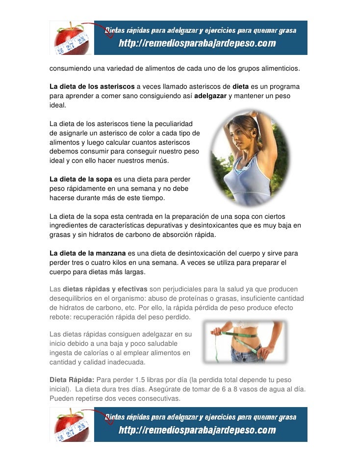 Bajar de peso rapidamente sin dietas efectivas
