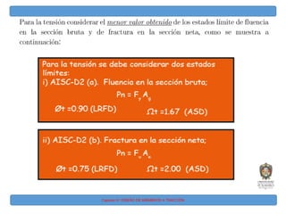 Capitulo IV: DISEÑO DE MIEMBROS A TRACCIÓN
 