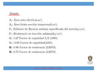 Capitulo IV: DISEÑO DE MIEMBROS A TRACCIÓN
 