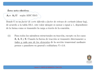 Capitulo IV: DISEÑO DE MIEMBROS A TRACCIÓN
 