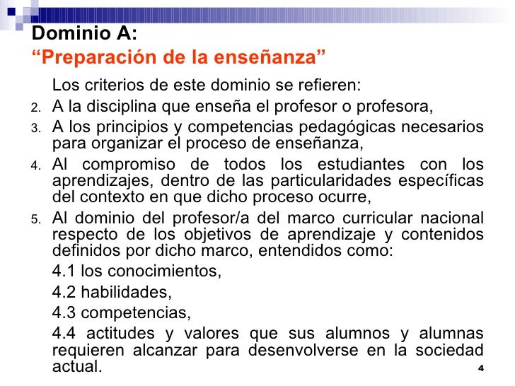 Dominio D Marco Para La Buena Enseñanza Cómo Enseñar