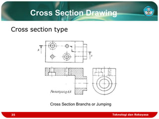 Cross Section Design Drawing Example Enginnering Drawing | PPT
