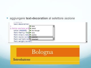 aggiungere text-decoration al selettore sezione
 