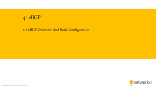 Copyright © www.networkel.com
4- eBGP
4.1 eBGP Overview And Basic Configuration
 
