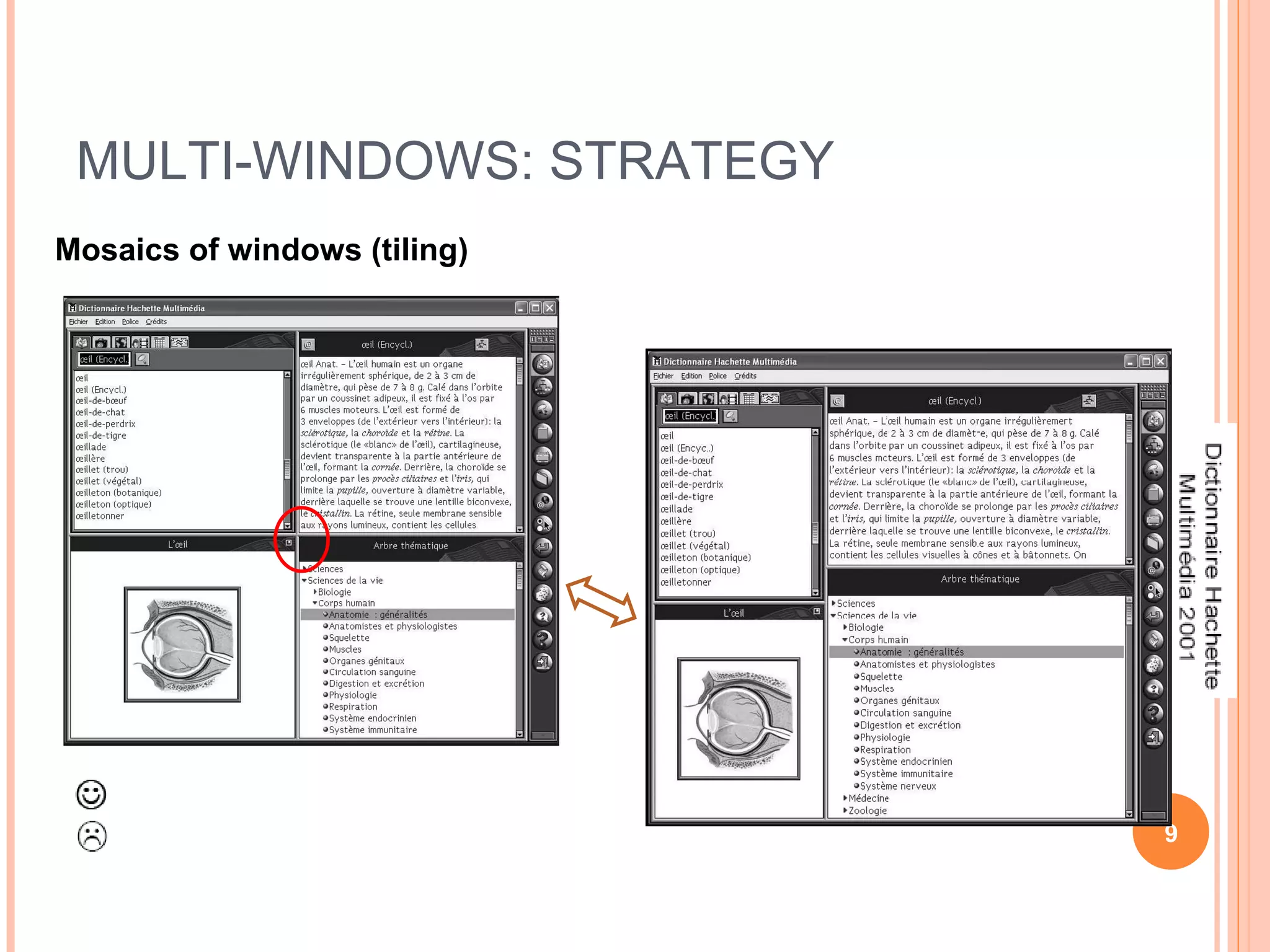 MULTI-WINDOWS: STRATEGY Mosaics of windows (tiling) 
