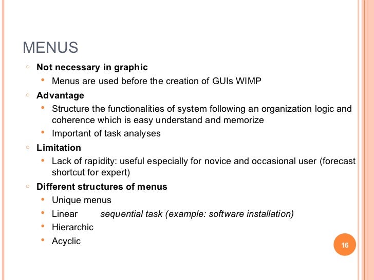 4. ergonomic of wimp interface