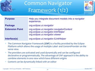 Eclipse Training - Standard Extension Points and APIs | PPT
