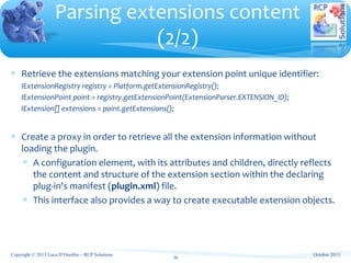 Ext Points Eclipse Training - Standard Extension Points and APIs | PPT