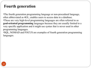 Fourth Generation Languages Examples