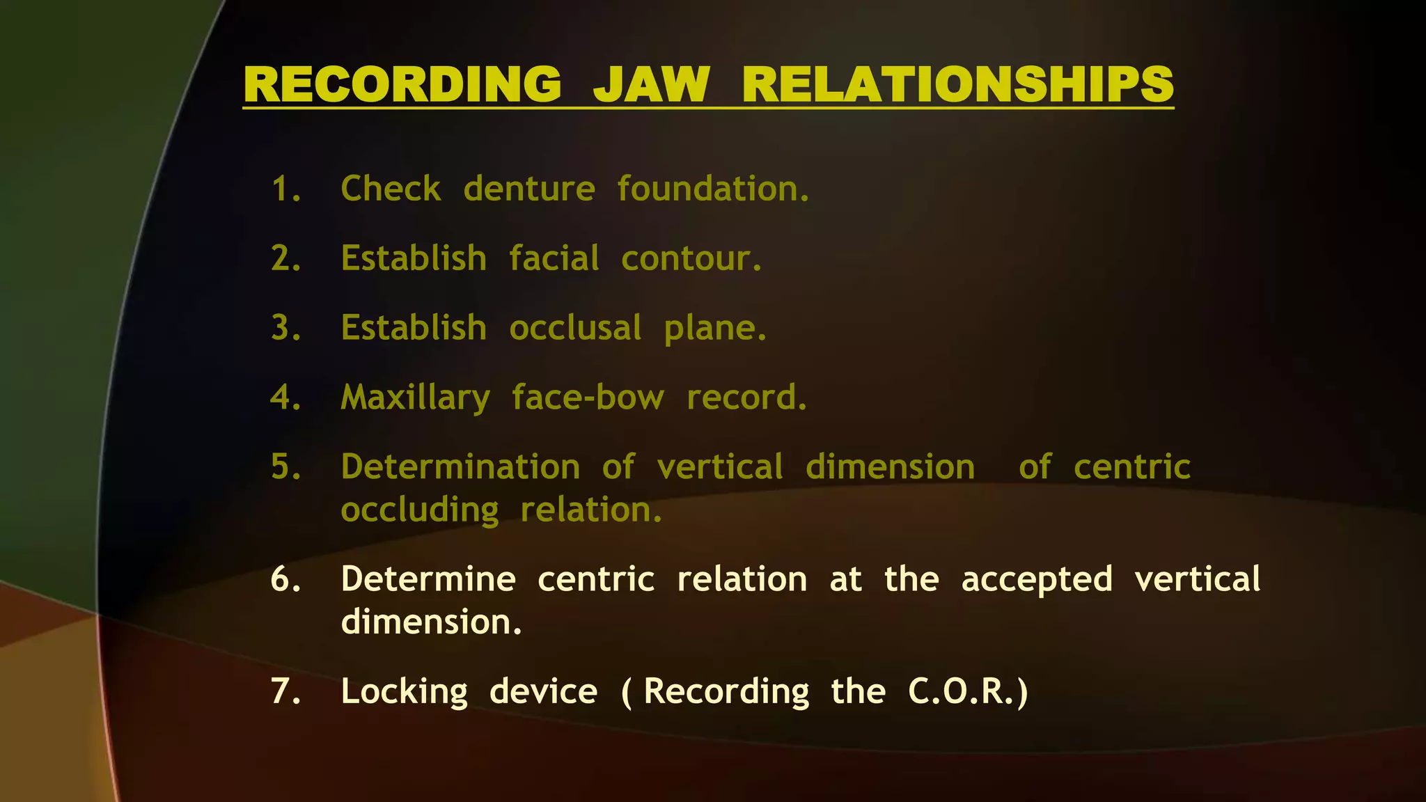 Complete Denture 4 Maxillomandibular Relation Records d Centric