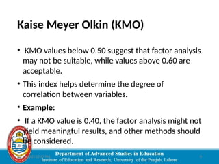 Kmo Table Factor Analysis | Introduction to Factor Analysis | PPTX