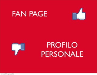 FAN PAGE

PROFILO
PERSONALE
mercoledì 16 gennaio 13

 