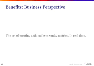 Copyright VisionMobile 2013
Benefits: Business Perspective
The art of creating actionable vs vanity metrics. In real time.
35
 