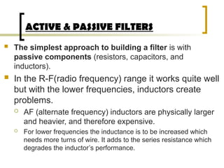 Comprehensive Overview of Active and Passive Filters in ...