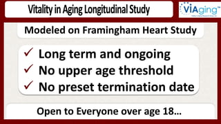 Longitudinal Study
Vitality in Aging Research Group collects data to assess predictive value of age-related biomarkers.
El...