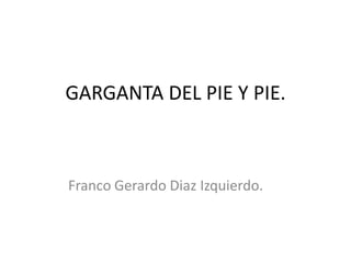 GARGANTA DEL PIE Y PIE.



Franco Gerardo Diaz Izquierdo.
 