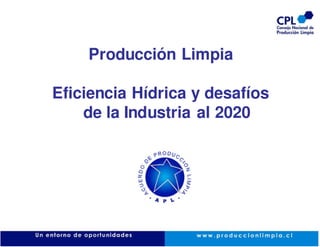 Producción Limpia

Eficiencia Hídrica y desafíos
    de la Industria al 2020
 