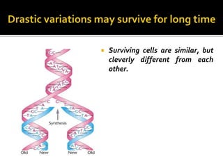    Surviving cells are similar, but
    cleverly different from each
    other.
 