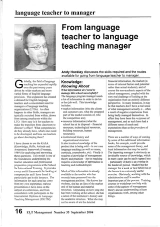 teacher to manager article
