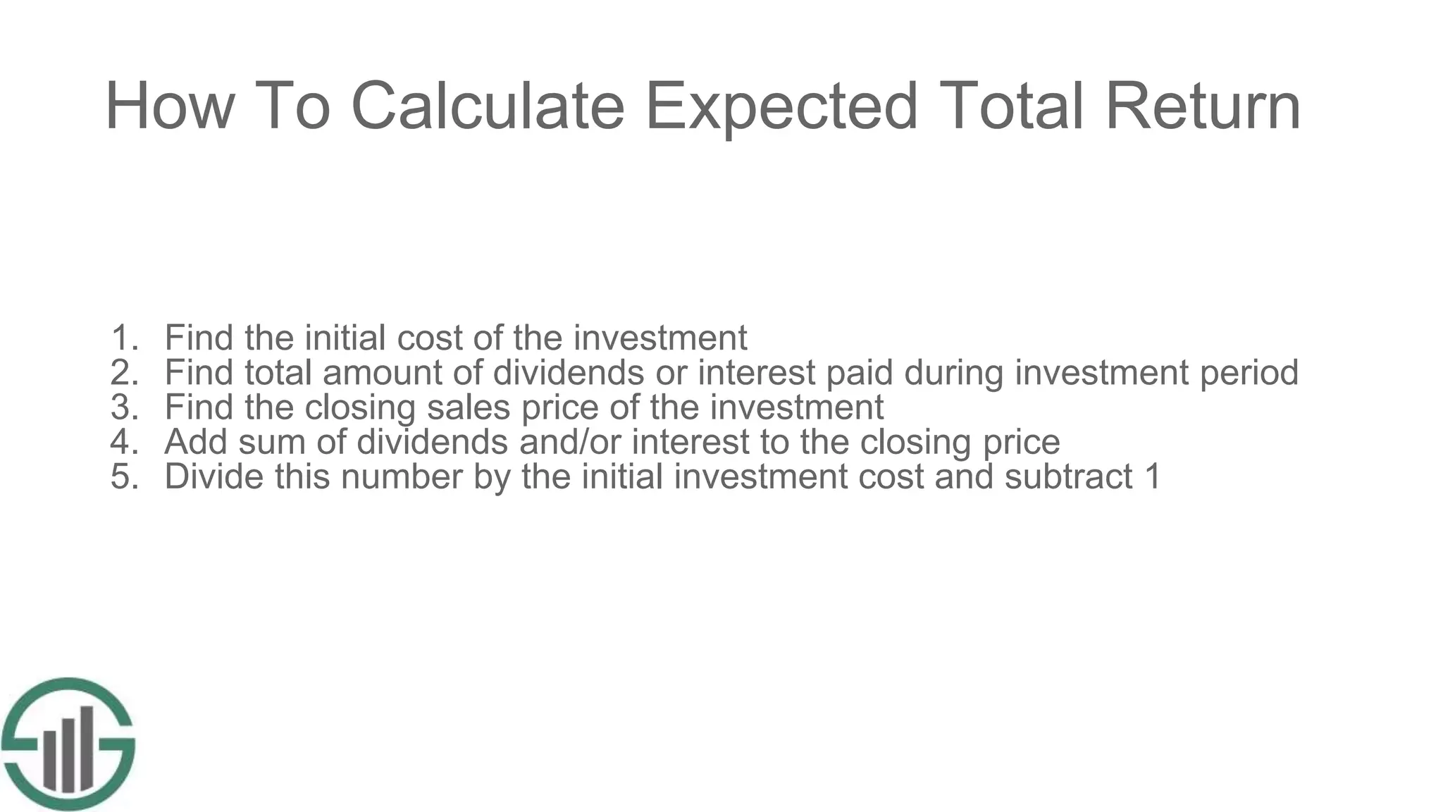 How To Calculate The Expected Total Return of Any Stock | PPT
