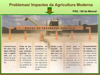 Problemas/ Impactes da Agricultura Moderna PÁG. 130 do Manual 