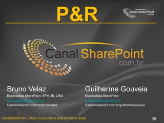  60Gb mín discoServidoresWFE (cada) CPU quadcore 3GHz