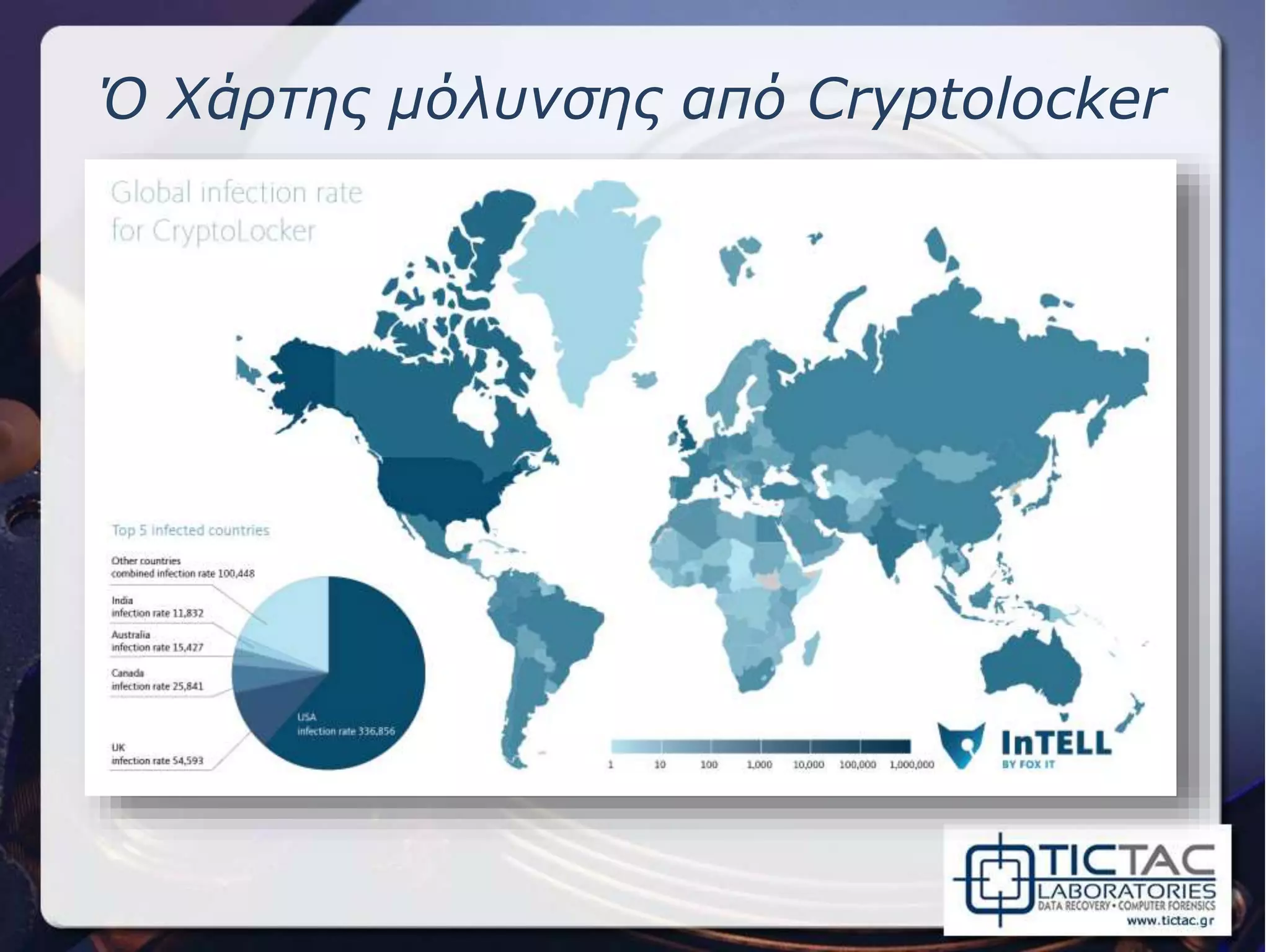 Ό Χάρτης μόλυνσης από Cryptolocker
 